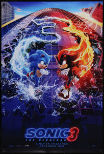 An original movie poster for the SEGA film Sonic the Hedgehog 3