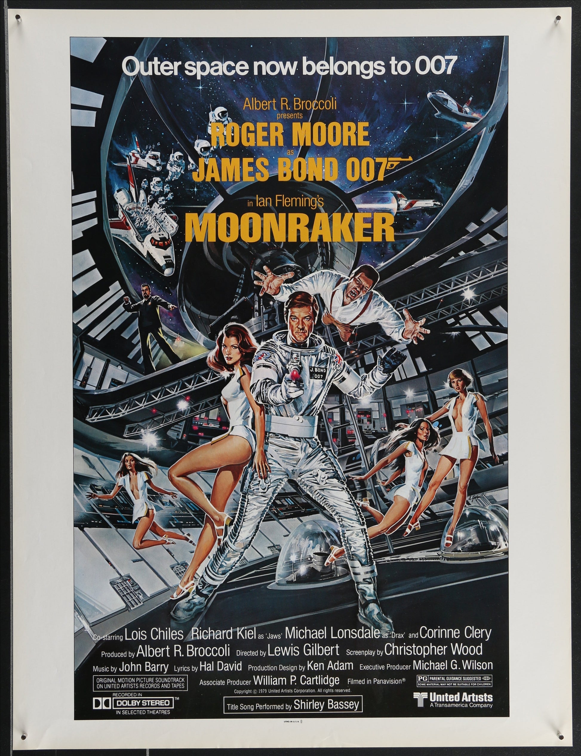 An original movie poster for the James Bond film Moonraker