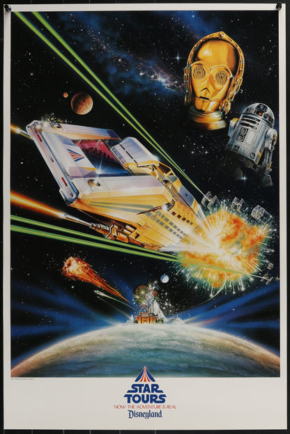 An original poster for the Disneyland attraction / ride Star Tours based on Star Wars