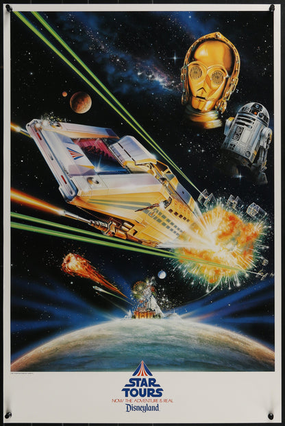 An original poster for the Disneyland attraction / ride Star Tours based on Star Wars