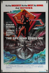 An original movie poster for the James Bond film The Spy Who Loved Me