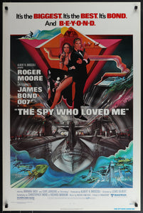 An original movie poster for the James Bond film The Spy Who Loved Me