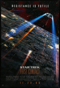 An original movie poster for the Star Trek film First Contact
