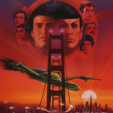 Load image into Gallery viewer, An original movie poster with artwork by Bob Peak for the film Star Trek IV / 4 The Voyage Home