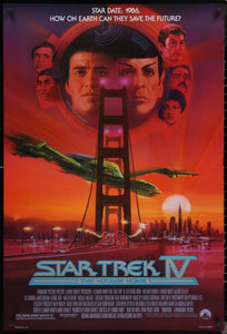 An original movie poster with artwork by Bob Peak for the film Star Trek IV / 4 The Voyage Home
