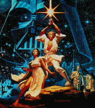Load image into Gallery viewer, An original Kilian 10th anniversary movie poster for the film Star Wars with art by the Hildebrandt brothers