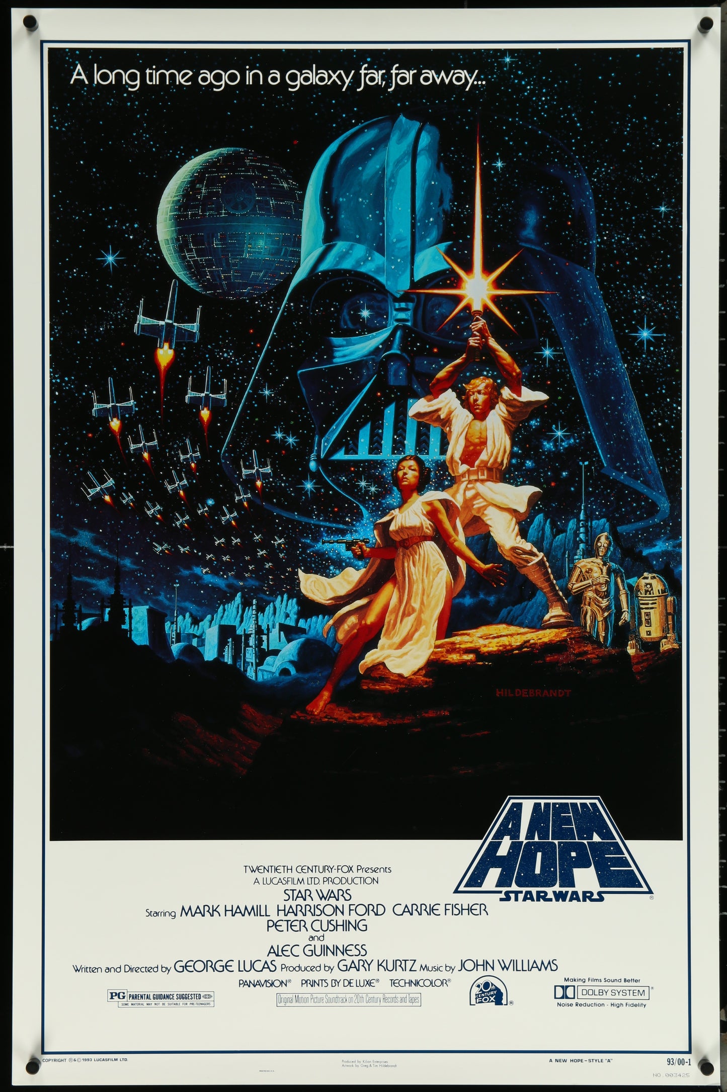 An original Kilian one sheet movie poster from 1993 for the George Lucas film Star Wars