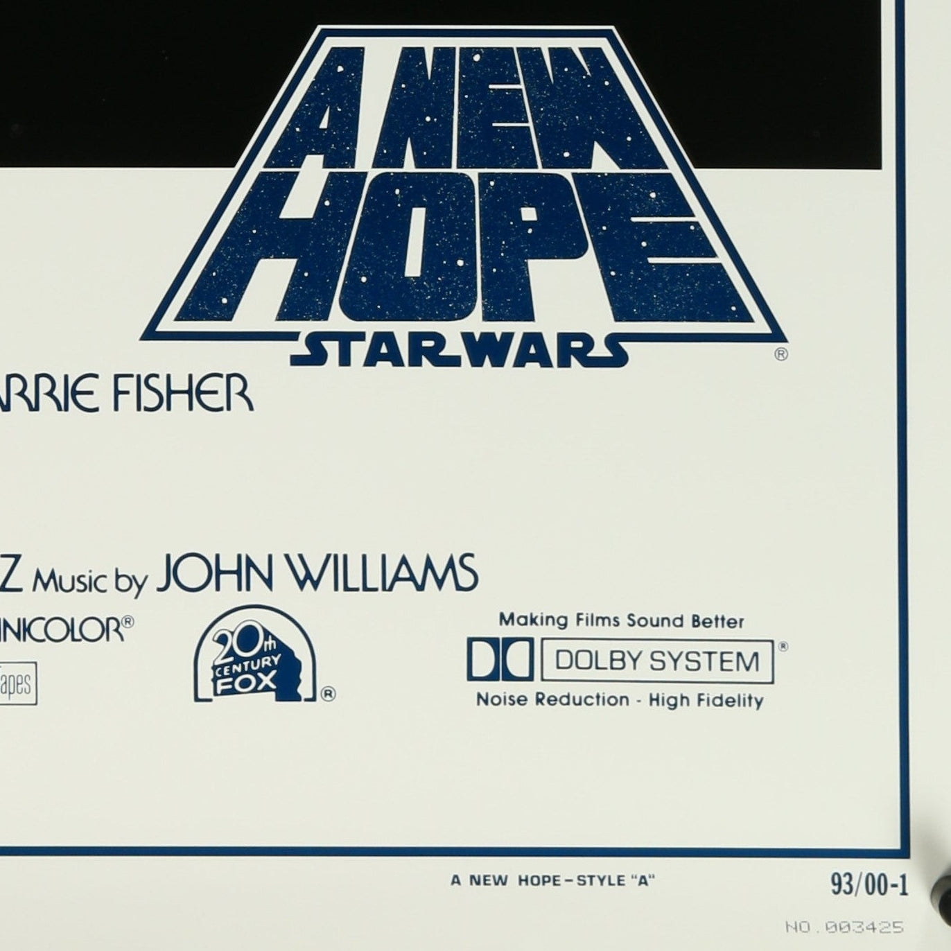 An original Kilian one sheet movie poster from 1993 for the George Lucas film Star Wars