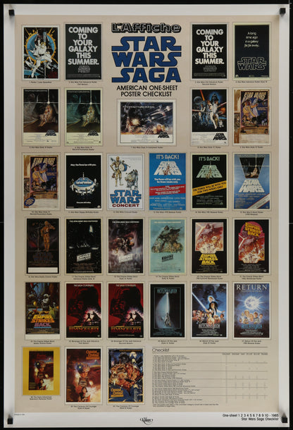 An original Kilian One Sheet Star Wars Poster Checklist Poster