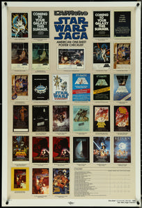 An original Kilian Star Wars Saga Checklist poster from 1985