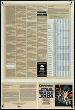 Load image into Gallery viewer, An original Kilian Star Wars Saga Checklist poster from 1985