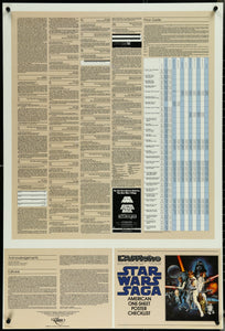 An original Kilian Star Wars Saga Checklist poster from 1985