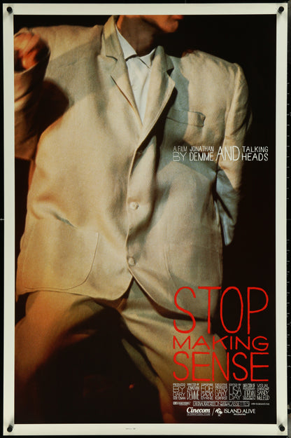 An original movie poster for the Talking Heads film Stop Making Sense