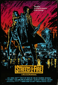 An original movie poster for the film Streets of Fire