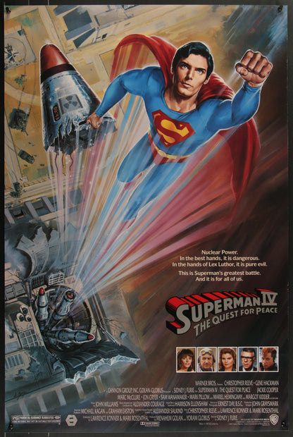 An original movie poster for the film Superman IV / 4 The Quest For Peace