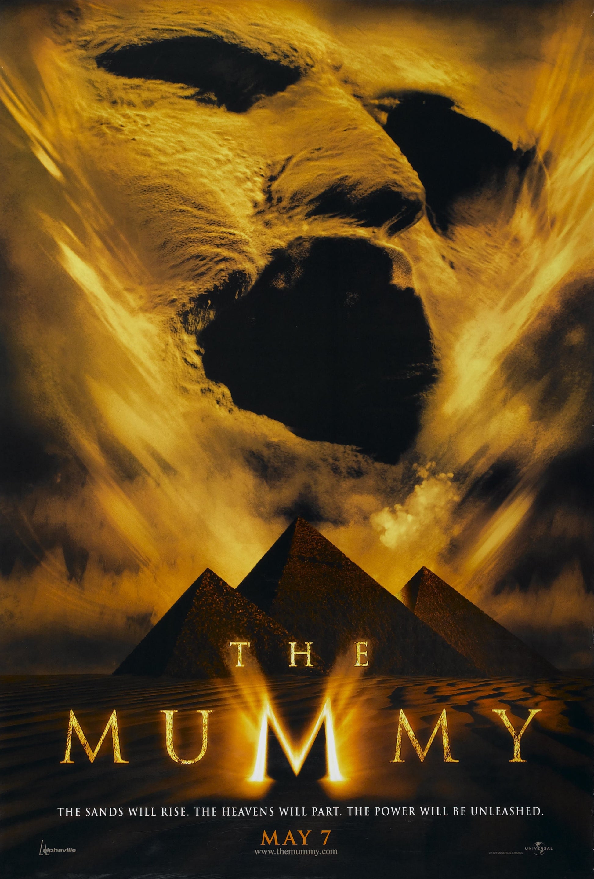 An original teaser movie poster for the 1999 film The Mummy