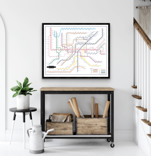 The Film Fan's Movie Map (Framed)
