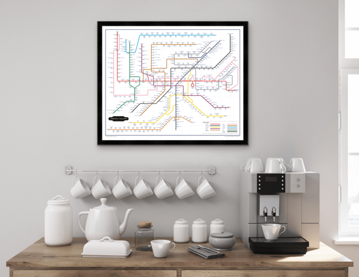 The Film Fan's Movie Map (Framed)