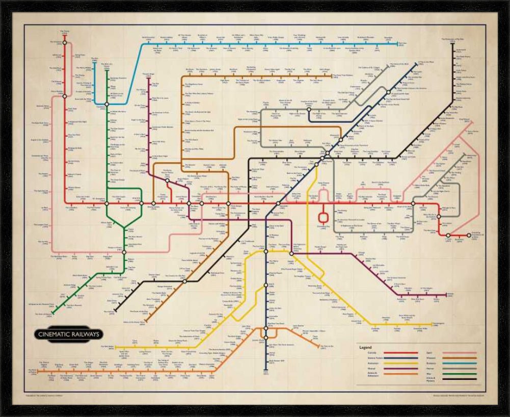 The Film Fan's Movie Map (Framed)