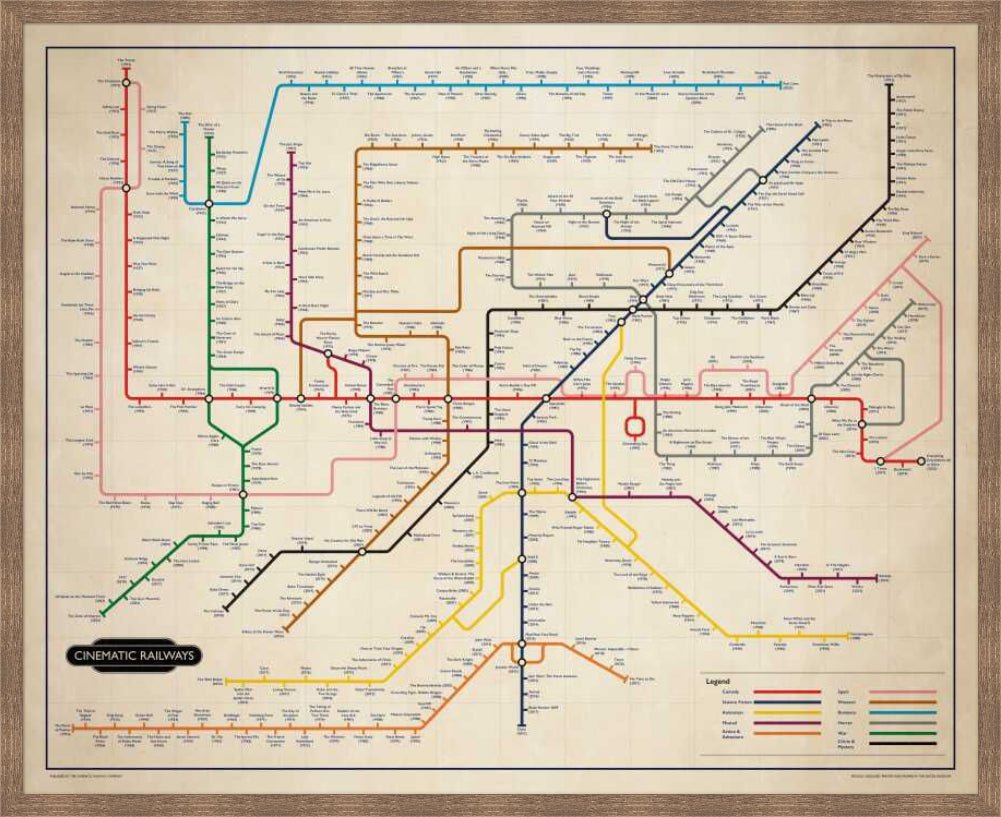 The Film Fan's Movie Map (Framed)