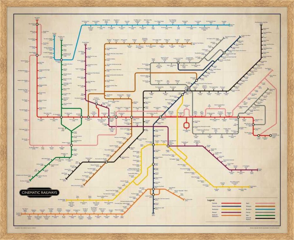 The Film Fan's Movie Map (Framed)