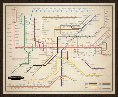 The Film Fan's Movie Map (Framed)