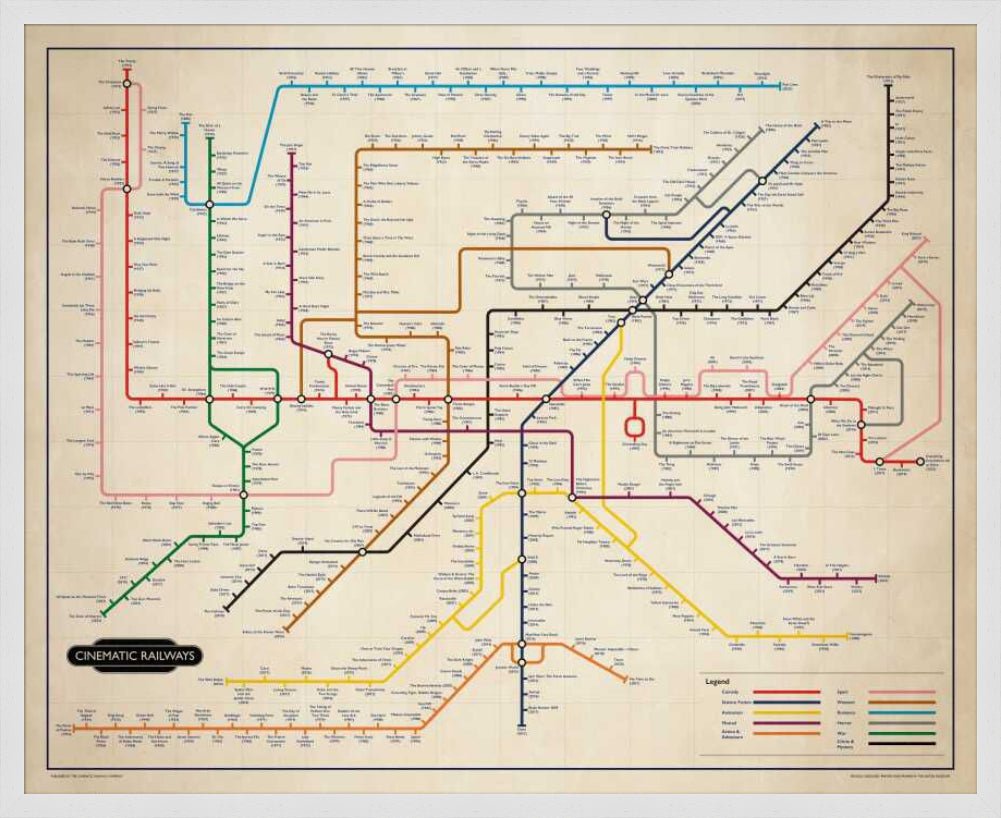 The Film Fan's Movie Map (Framed)