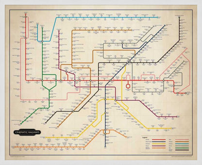 The Film Fan's Movie Map (Framed)
