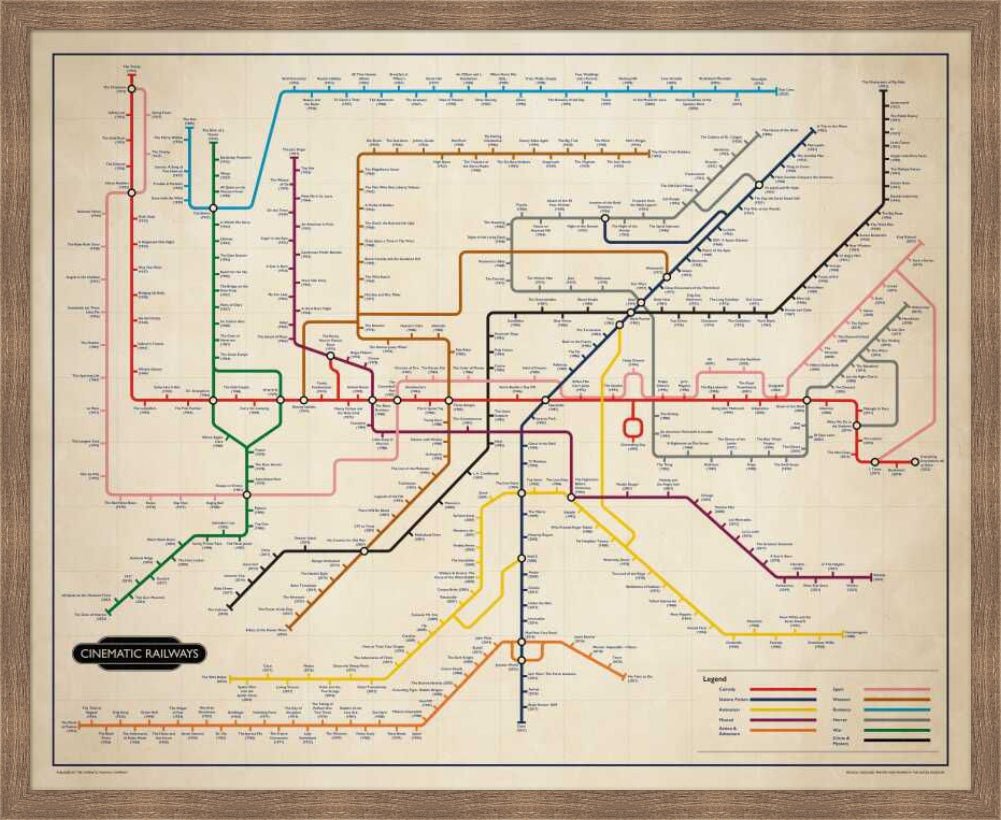 The Film Fan's Movie Map (Framed)