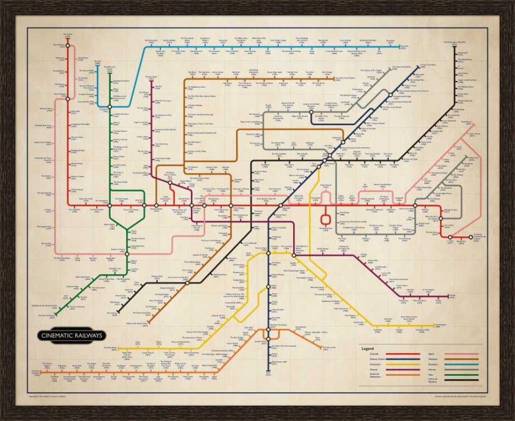 The Film Fan's Movie Map (Framed)