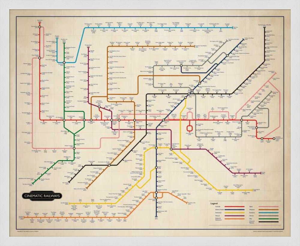 The Film Fan's Movie Map (Framed)