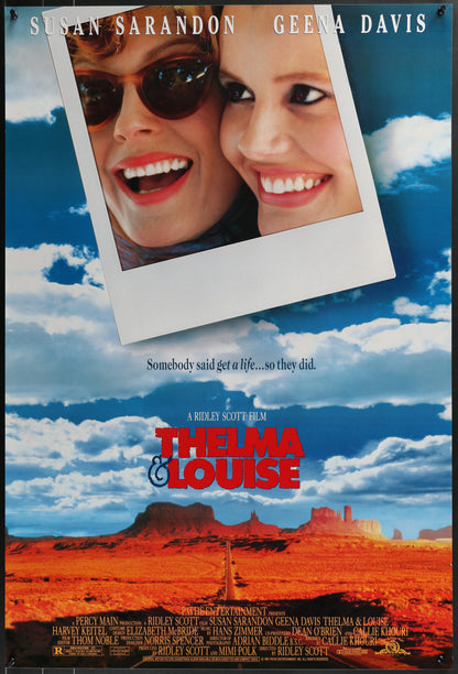 An original movie poster for the film Thelma and Louise