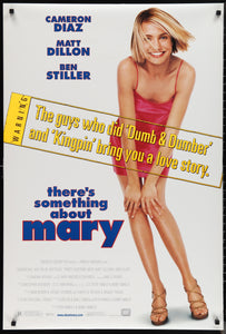 An original movie poster for the comedy film There's Something About Mary