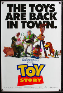 An original movie poster for the Pixar film Toy Story