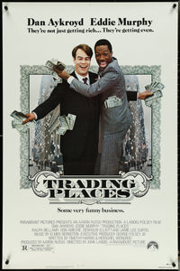 An original movie poster for the film Trading Places