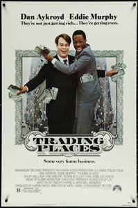 An original movie poster for the film Trading Places