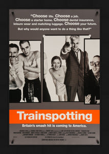 An original movie poster for Danny Boyle's Trainspotting