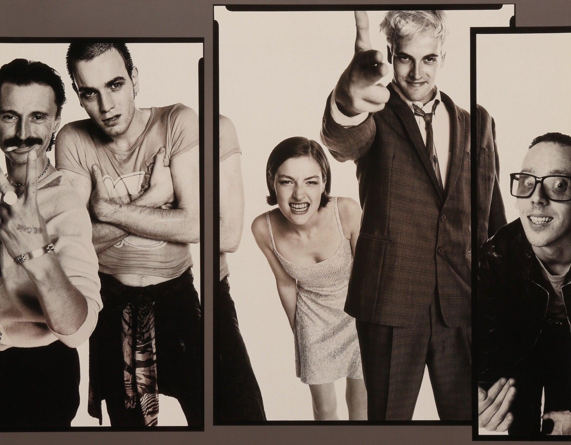 An original movie poster for the film Trainspotting