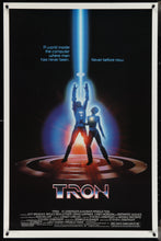 Load image into Gallery viewer, An original unfolded one sheet movie poster for the film TRON
