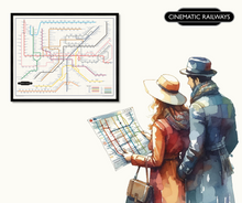 Load image into Gallery viewer, The Film Fan&#39;s Movie Map (Framed)
