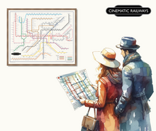 Load image into Gallery viewer, The Film Fan&#39;s Movie Map (Framed)