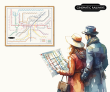 Load image into Gallery viewer, The Film Fan&#39;s Movie Map (Framed)