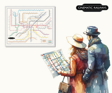 Load image into Gallery viewer, The Film Fan&#39;s Movie Map (Framed)