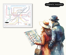 Load image into Gallery viewer, The Film Fan&#39;s Movie Map (Framed)