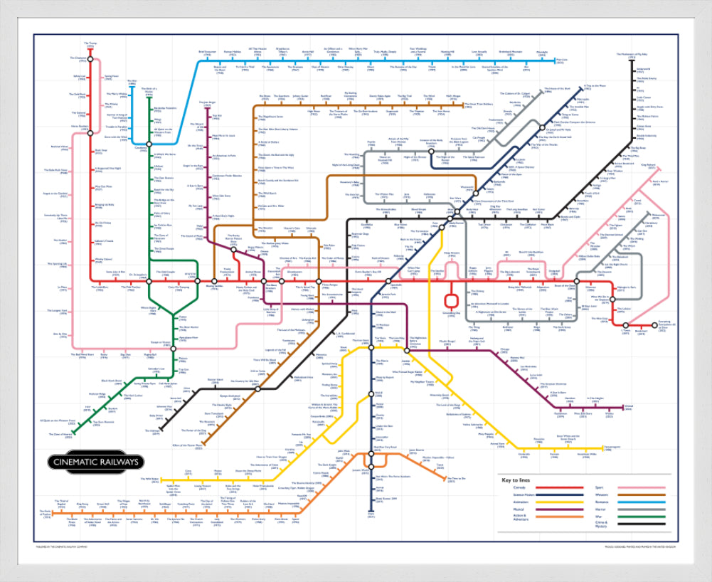 The Film Fan's Movie Map (Framed)