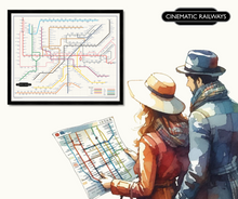 Load image into Gallery viewer, The Film Fan&#39;s Movie Map (Framed)