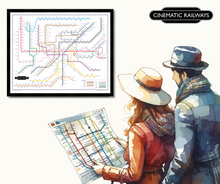 Load image into Gallery viewer, The Film Fan&#39;s Movie Map (Framed)