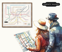 Load image into Gallery viewer, The Film Fan&#39;s Movie Map (Framed)