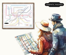 Load image into Gallery viewer, The Film Fan&#39;s Movie Map (Framed)