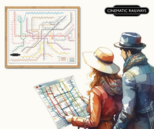 Load image into Gallery viewer, The Film Fan&#39;s Movie Map (Framed)